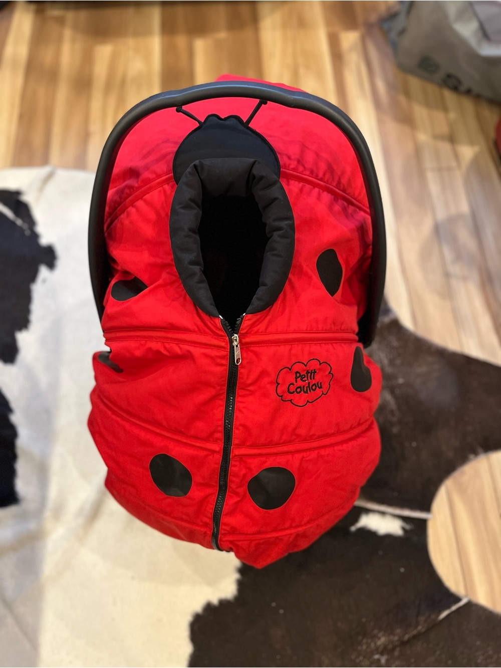 Red Ladybug Infant Car Seat Cover